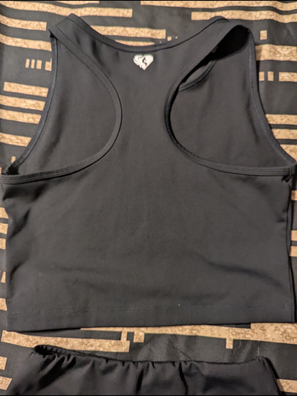 Heart Logo Black Athletic Shorts for Women